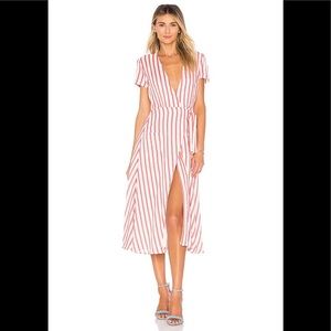 L’Academie Tuscy Wrap Dress Stripe Red